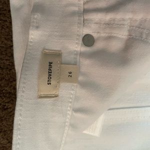 Madewell Stovepipe Jeans In Pure White Size 26 New With Tags